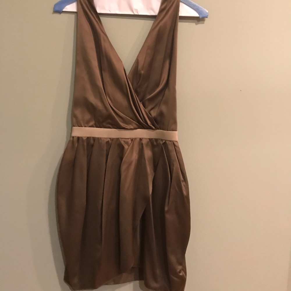 Bebe Chocolate Halter Mini Dress